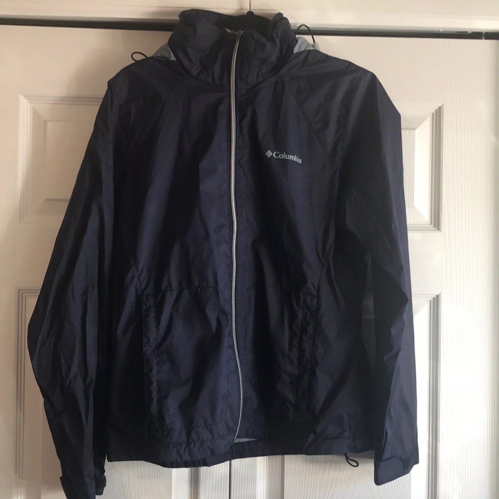 Columbia women’s medium navy windbreaker jacket coat